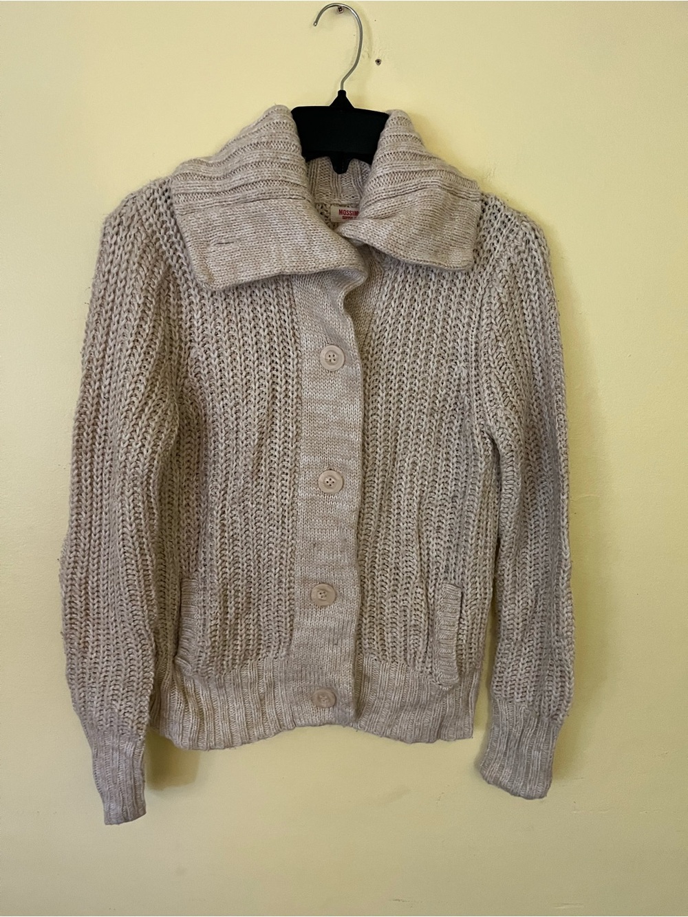 Mossimo Supply Co. Cream Knit Button-Front Cardigan Size XS
